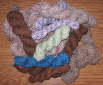 skeins of my handspun yarn